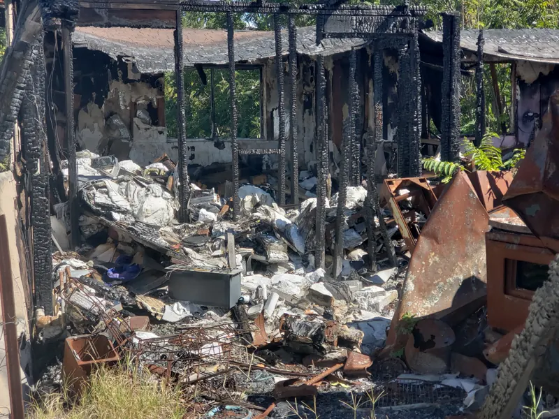 Burned House and Lot Cleanup, Hereford, Inside the burned structure