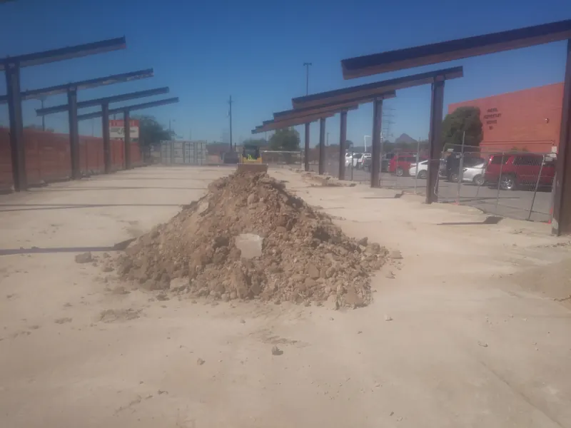 Commercial Lot Debris Removal, Tucson, Before