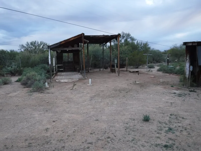 Storm cleanup, after: storm debris hauled away and the yard cleared around the shed